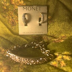 Monet Gold Earring and Bracelet set